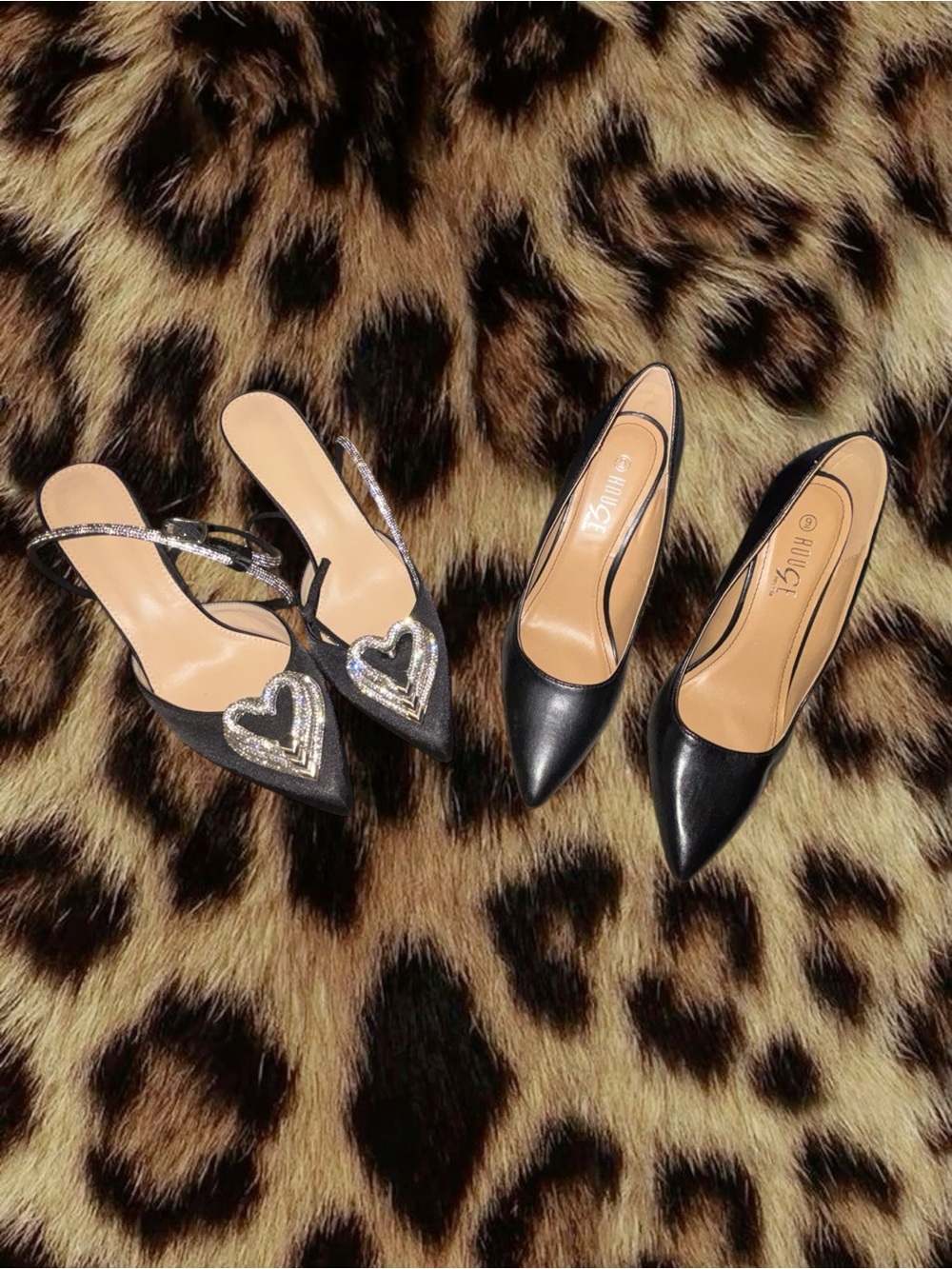 (SIZE 9) Black Pointed Toe Heels Bundle (2 Pairs)